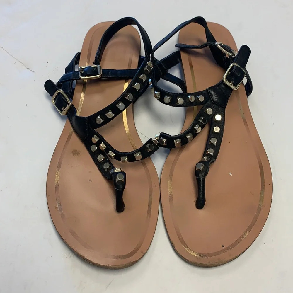 Dolce Vita studded black leather sandals